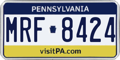 PA license plate MRF8424