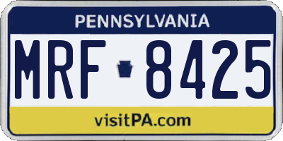 PA license plate MRF8425