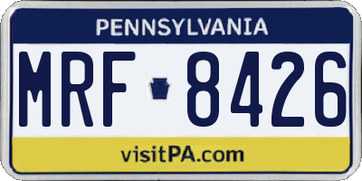 PA license plate MRF8426