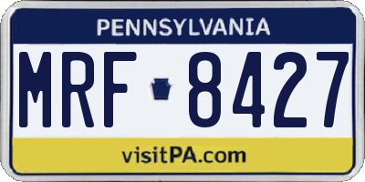 PA license plate MRF8427