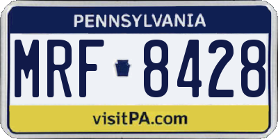 PA license plate MRF8428