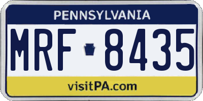 PA license plate MRF8435