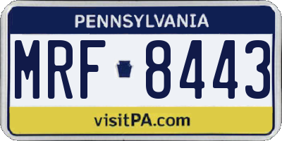 PA license plate MRF8443