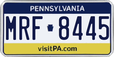 PA license plate MRF8445