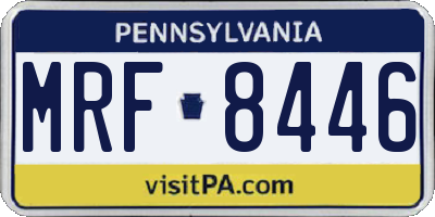 PA license plate MRF8446