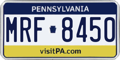 PA license plate MRF8450