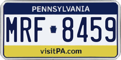 PA license plate MRF8459