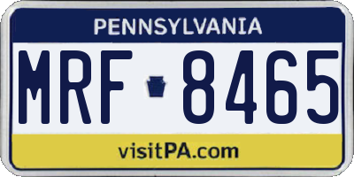 PA license plate MRF8465