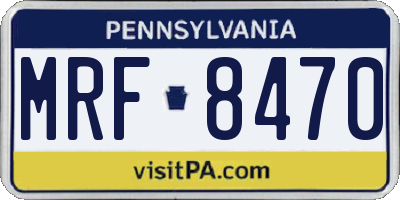 PA license plate MRF8470