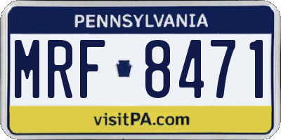PA license plate MRF8471