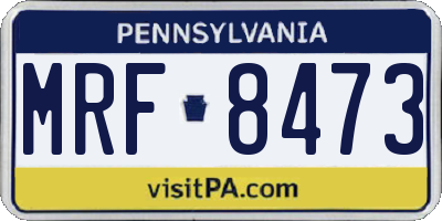 PA license plate MRF8473