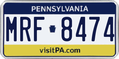 PA license plate MRF8474