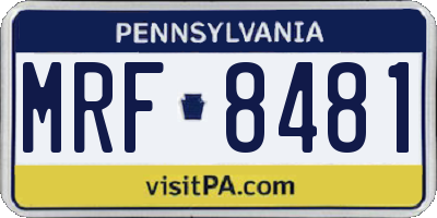 PA license plate MRF8481