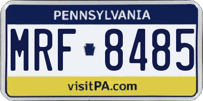 PA license plate MRF8485