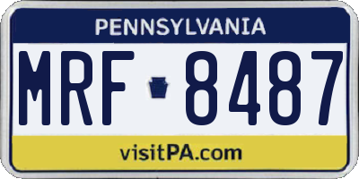 PA license plate MRF8487