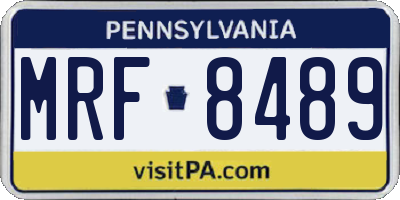 PA license plate MRF8489