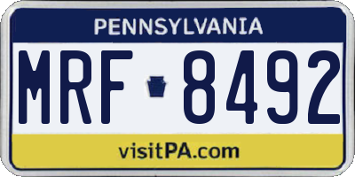 PA license plate MRF8492