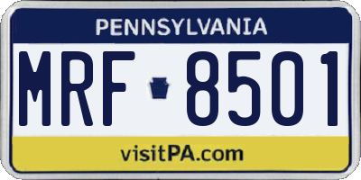 PA license plate MRF8501