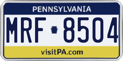 PA license plate MRF8504