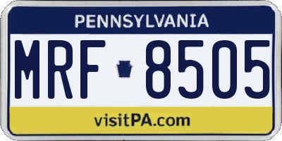 PA license plate MRF8505