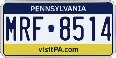 PA license plate MRF8514