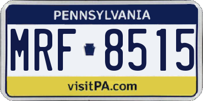 PA license plate MRF8515