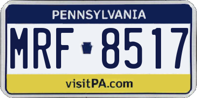 PA license plate MRF8517