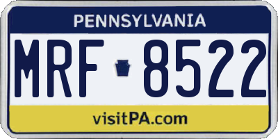 PA license plate MRF8522