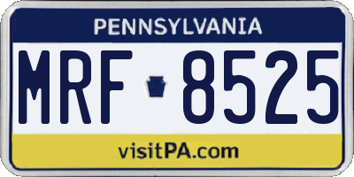 PA license plate MRF8525