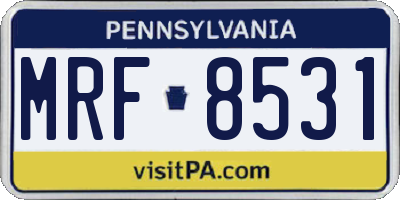 PA license plate MRF8531