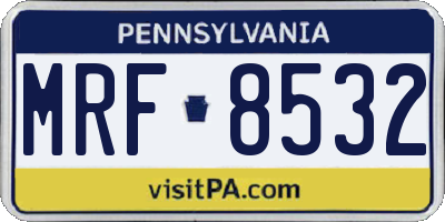PA license plate MRF8532