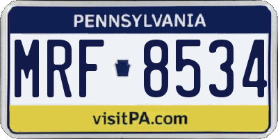 PA license plate MRF8534