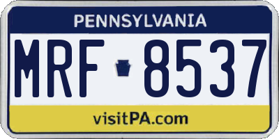 PA license plate MRF8537