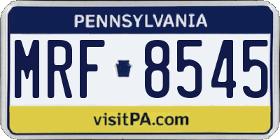 PA license plate MRF8545