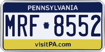 PA license plate MRF8552