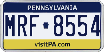 PA license plate MRF8554