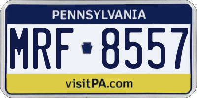 PA license plate MRF8557