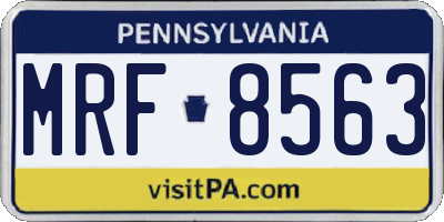 PA license plate MRF8563