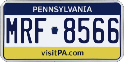 PA license plate MRF8566