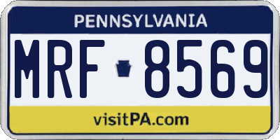 PA license plate MRF8569