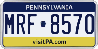 PA license plate MRF8570