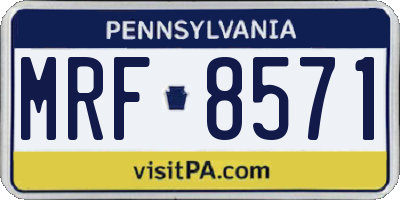 PA license plate MRF8571