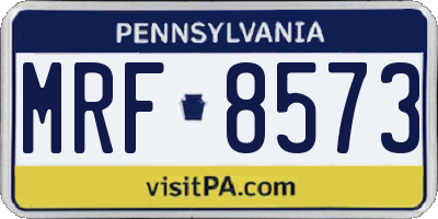 PA license plate MRF8573