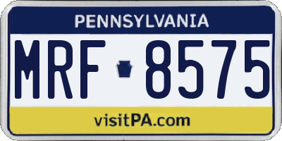 PA license plate MRF8575