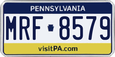 PA license plate MRF8579
