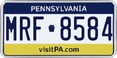 PA license plate MRF8584