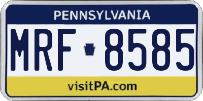 PA license plate MRF8585