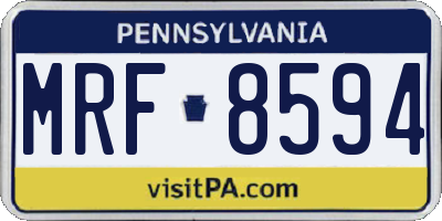 PA license plate MRF8594
