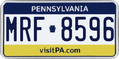 PA license plate MRF8596