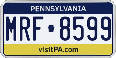 PA license plate MRF8599